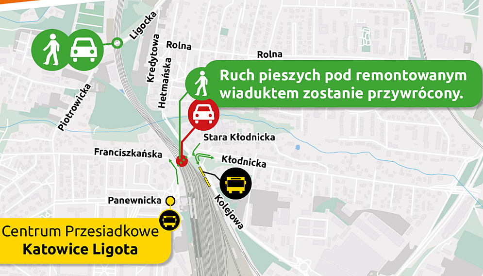 Przejście dla pieszych ul Kłodnicka w Katowicach