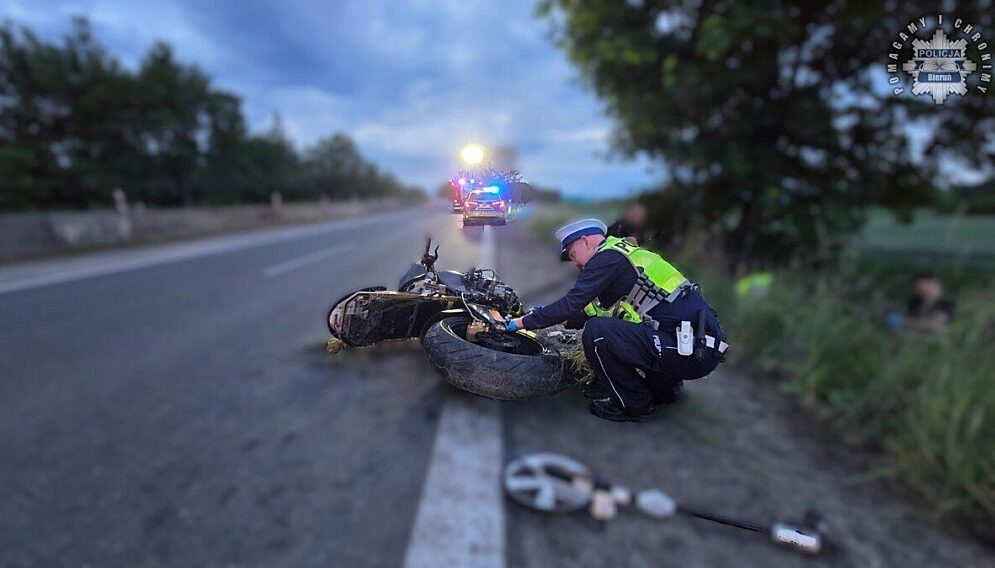 Wypadek motocyklisty bierun