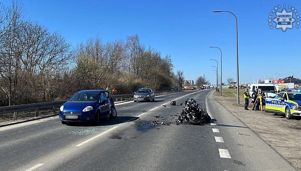 Wypadek motocyklisty tychy