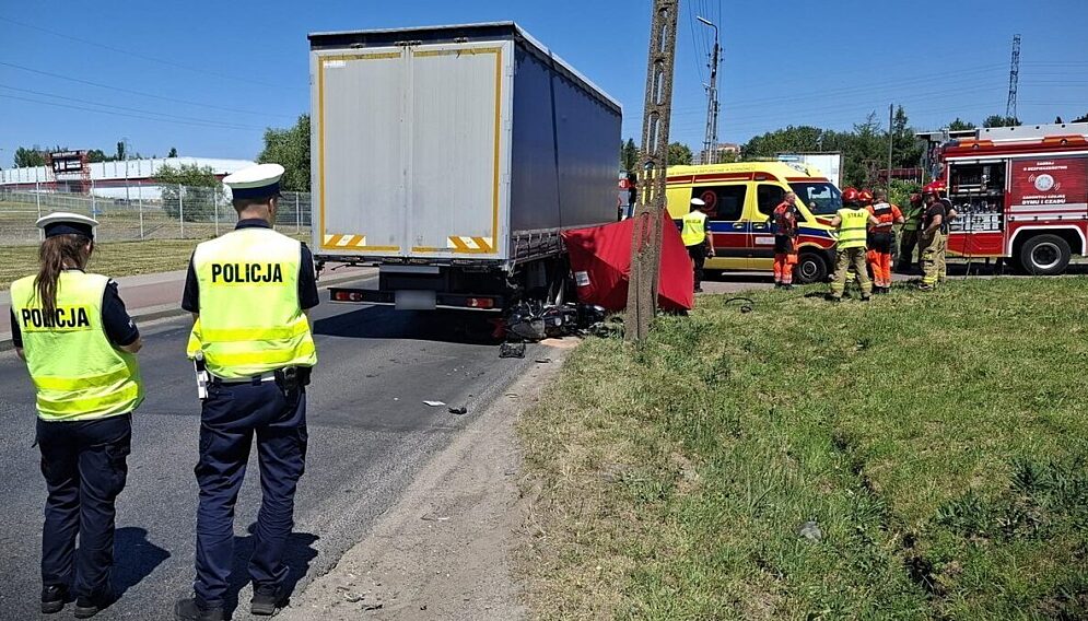 Wypadek motocyklisty w czeladzi