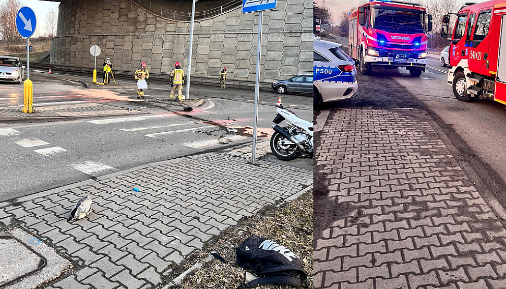 Wypadek motocyklisty w piekarach slaskich