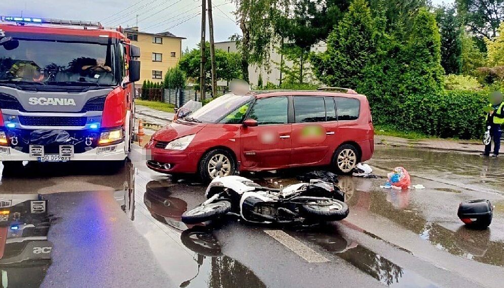 Wypadek motocyklisty