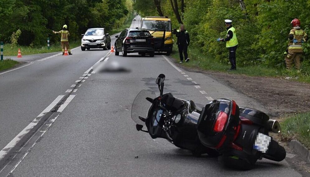 Wypadek motocyklisty