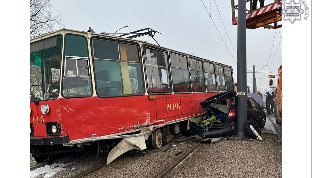 Zderzenie z tramwajem czestochowa