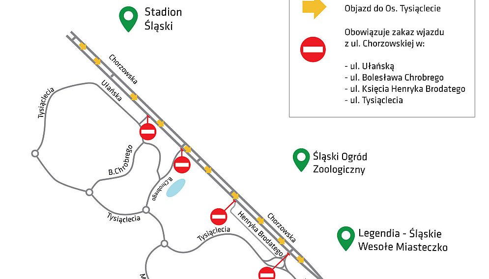 Zmiany w organizacji ruchu mecz stadion slaski