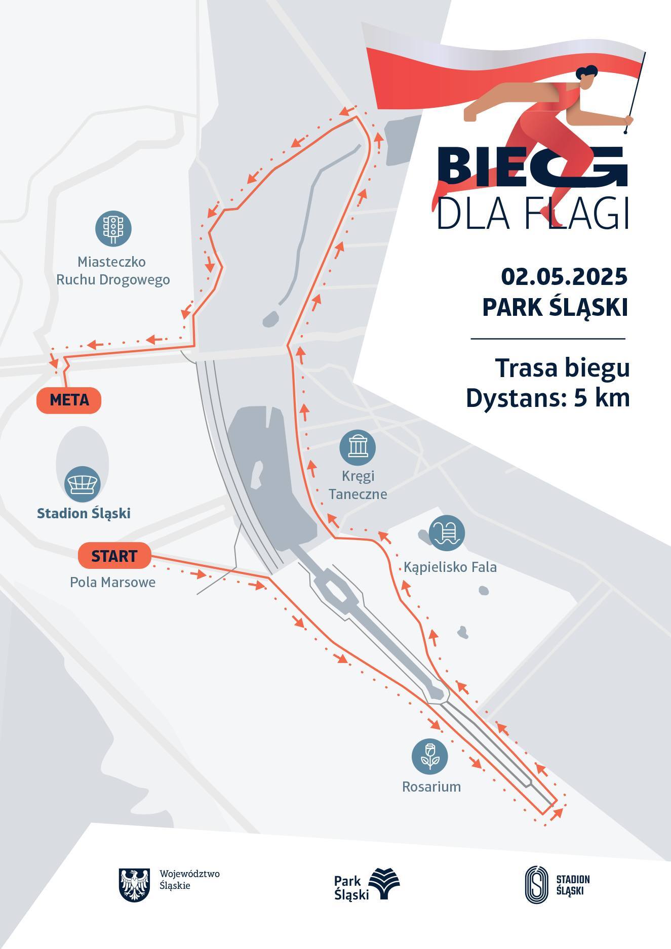 Bieg dla flagi trasa