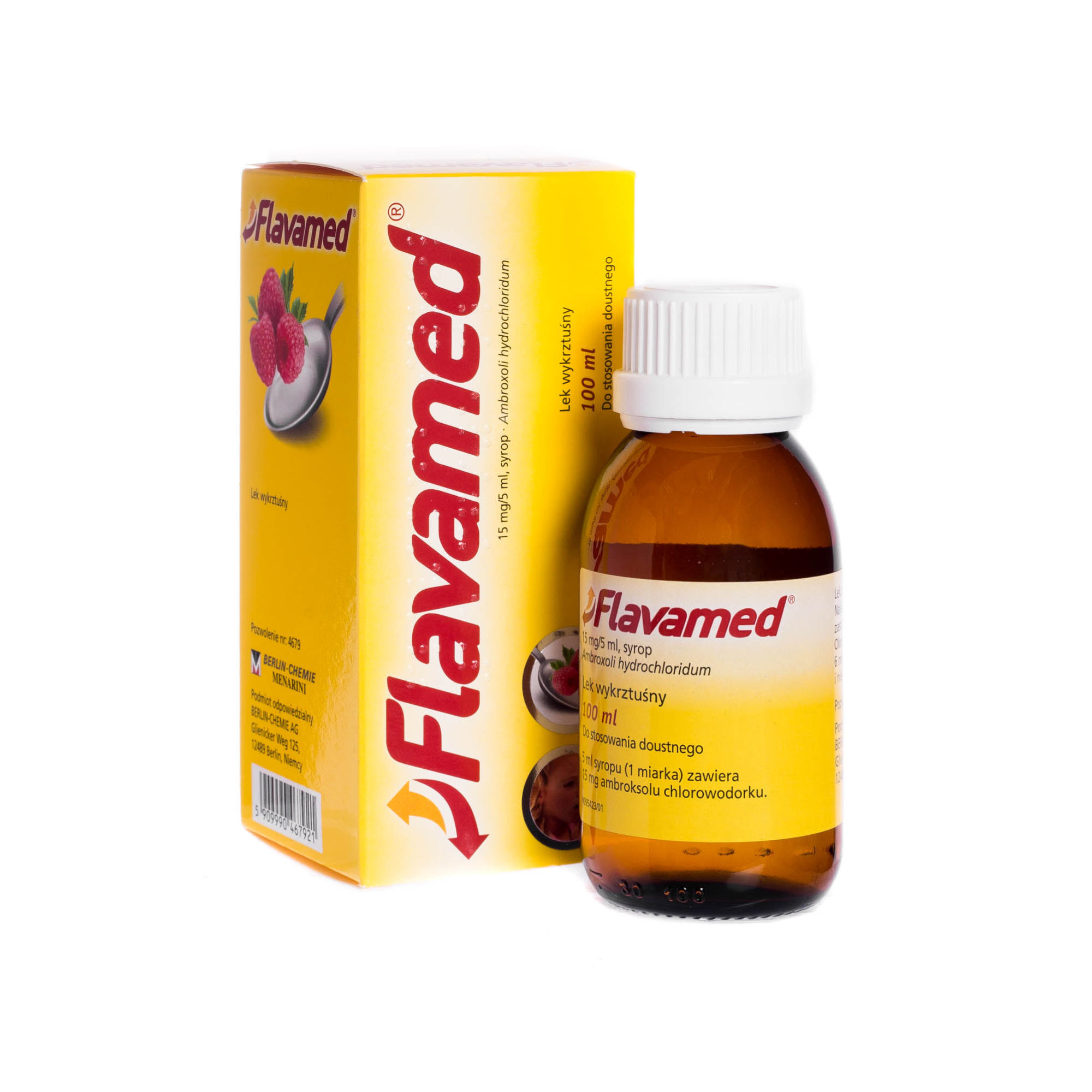 Flavamed 15 mg 5 ml syrop ambroxoli hydrochloridum 100 ml drmax pl