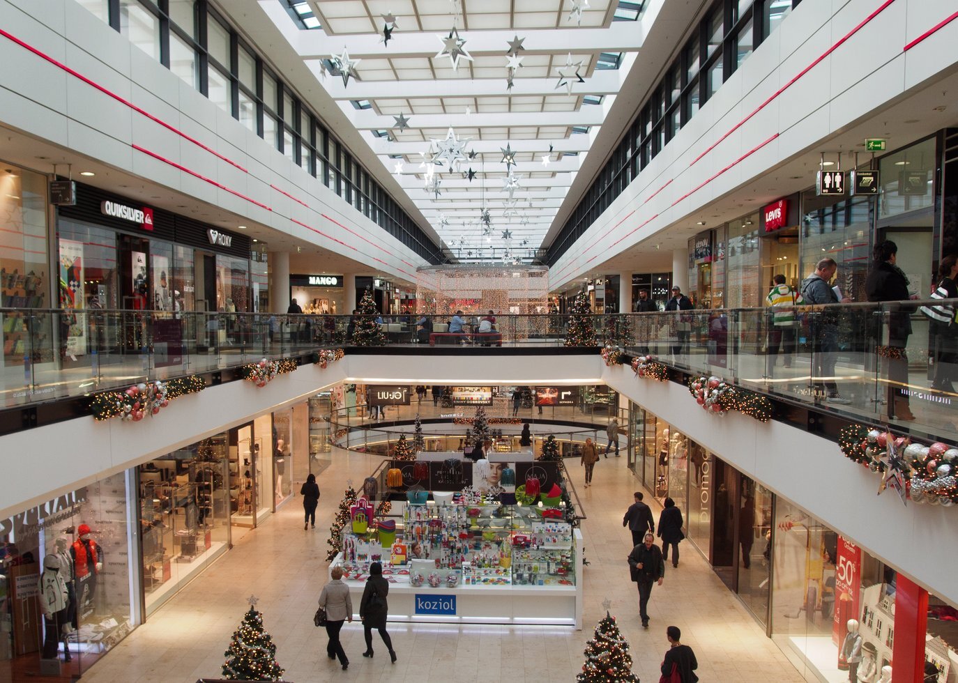 Inside shopping mall