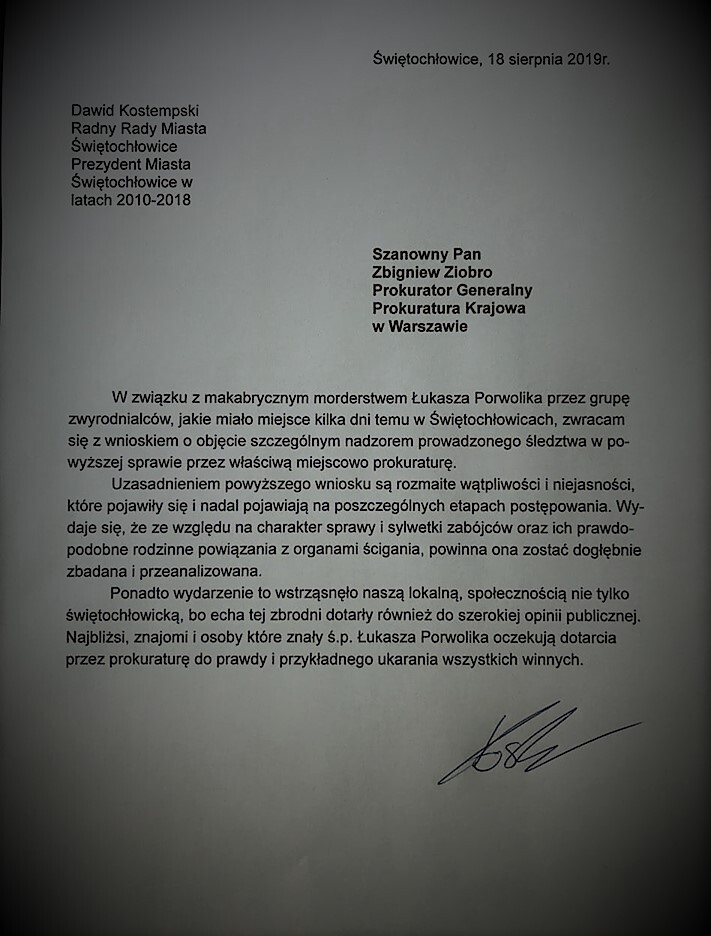 List kostempski porowlik ziobro
