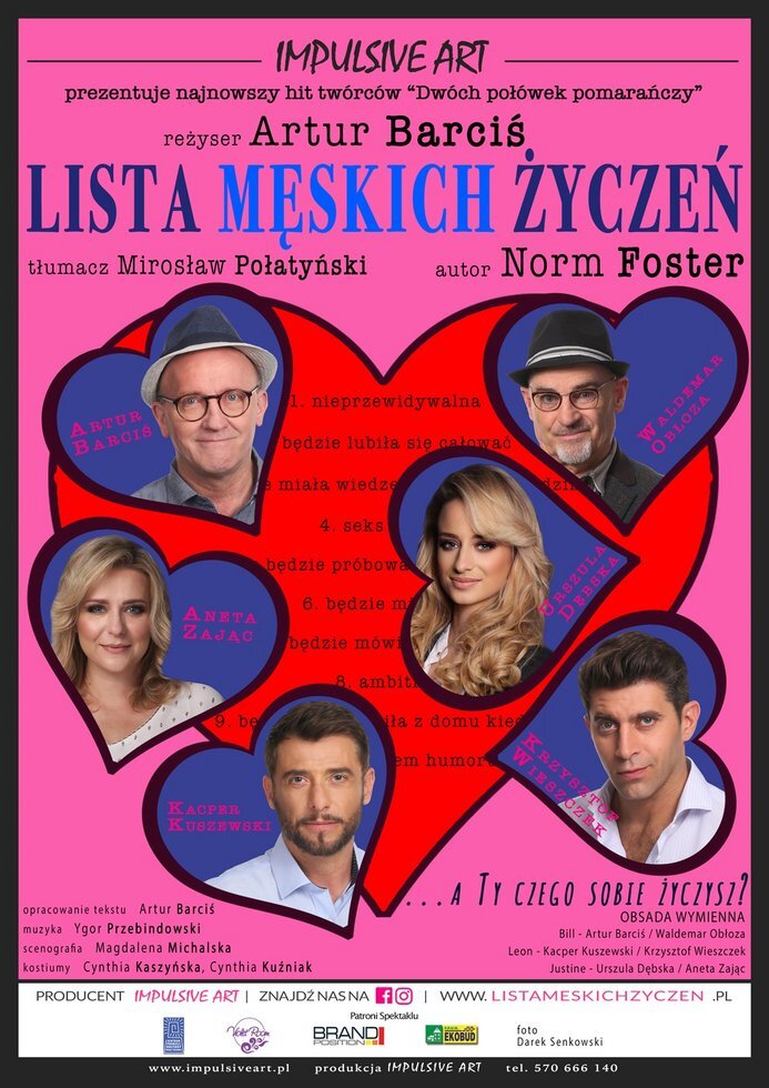 Lista meskich zyczen plakat