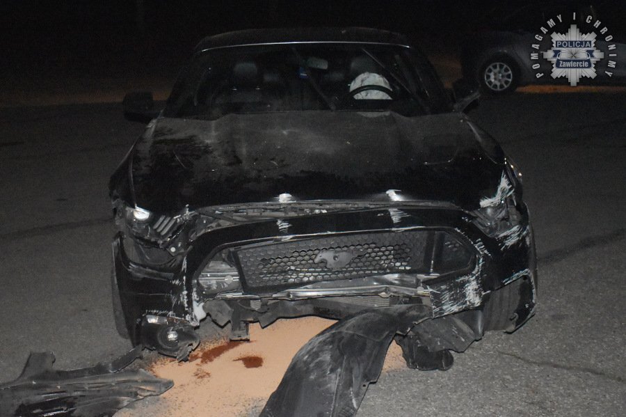 Pijany wjechal w cmentarz