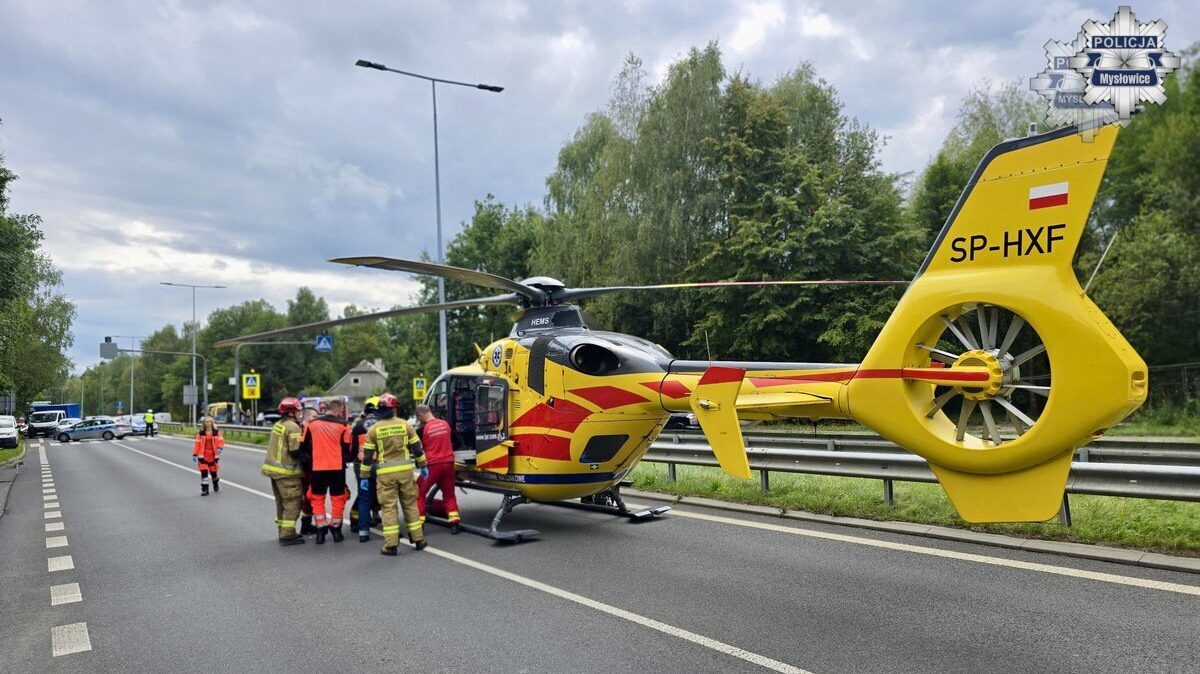 Potrącenie rowerzysty w mysłowicach