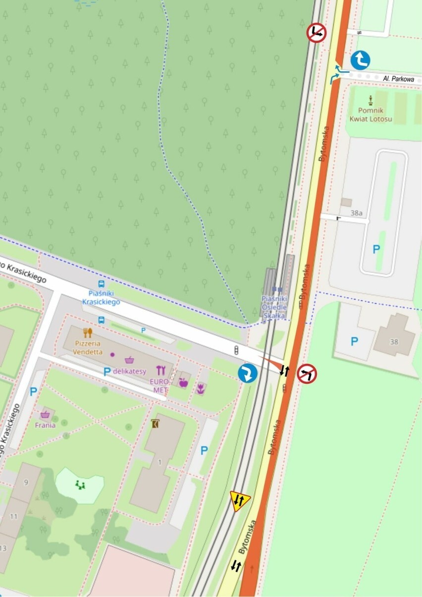 Remont bytomskiej objazd 1