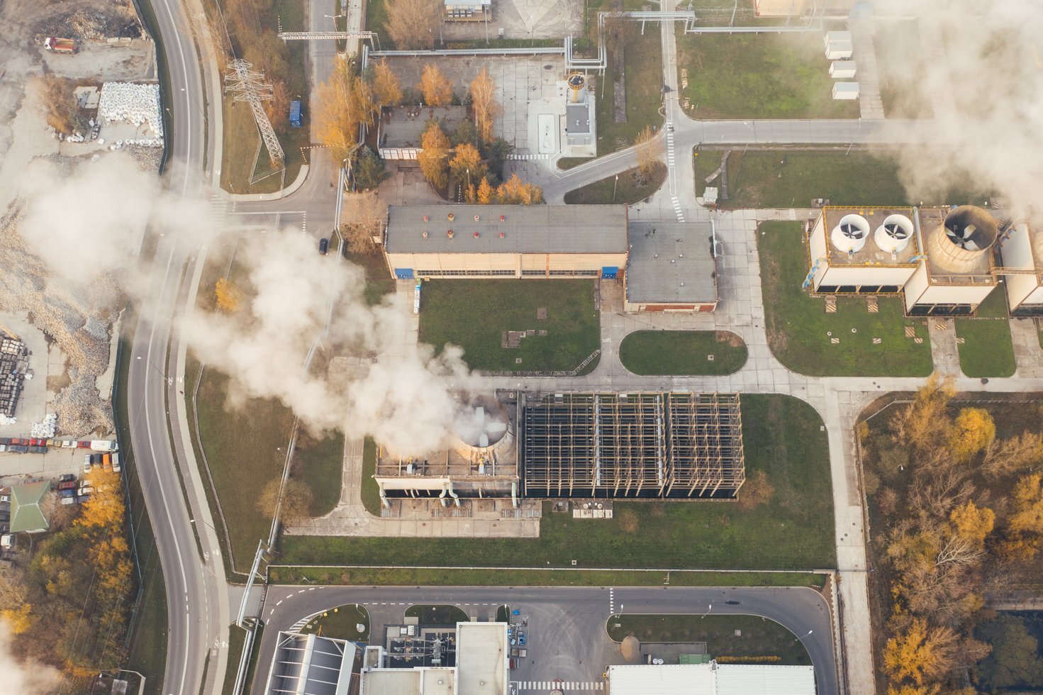 White smoke coming out from a building 3641377