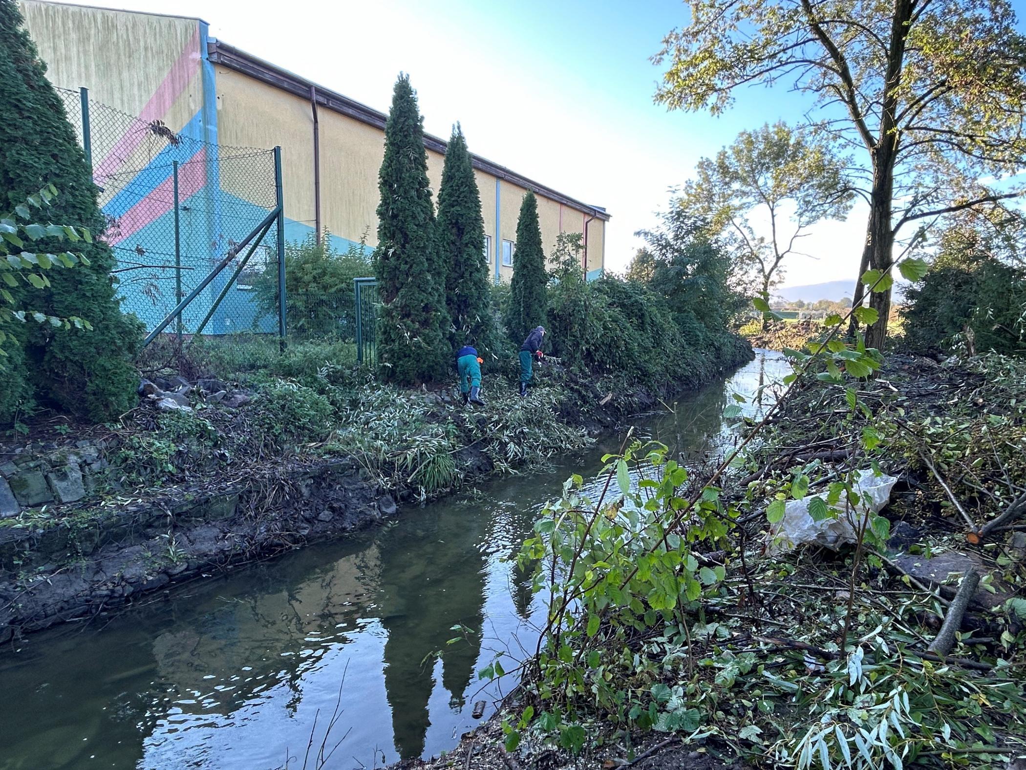 Wieziniowie usuwaja skutki powodzi