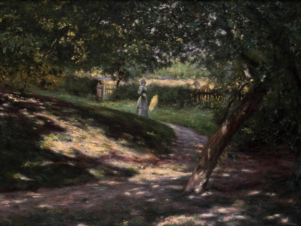 Wladyslaw podkowinski w ogrodzie w parku okolo 1892 roku olej plotno 1024x698