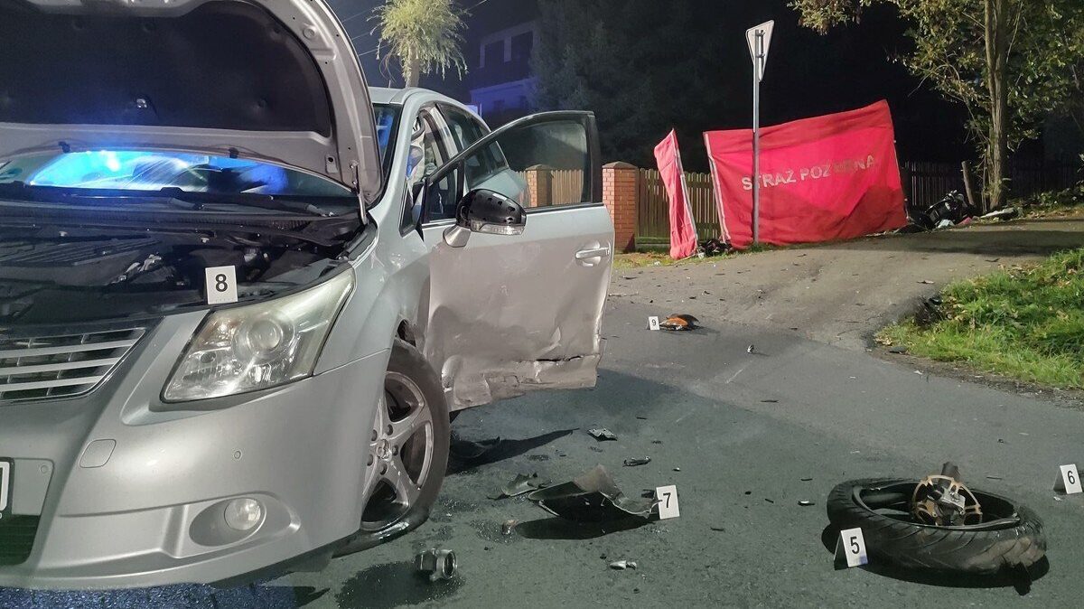 Wypadek motocyklisty w Pietrzykowicach