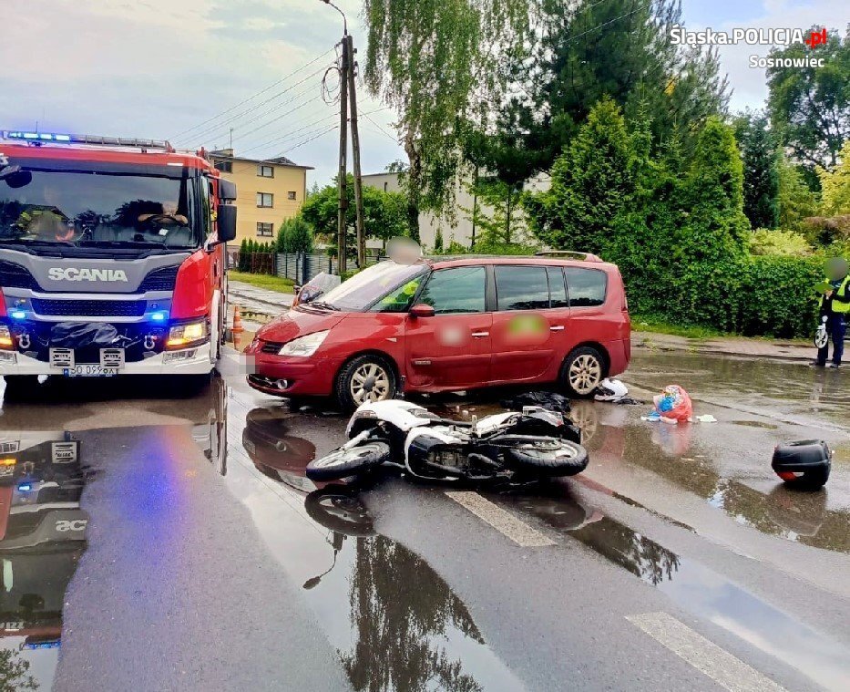 Wypadek motocyklisty