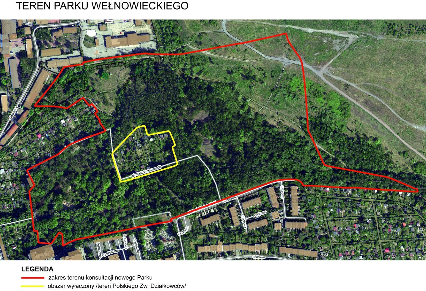 Zakres terenu nowego parku Welnowieckiego