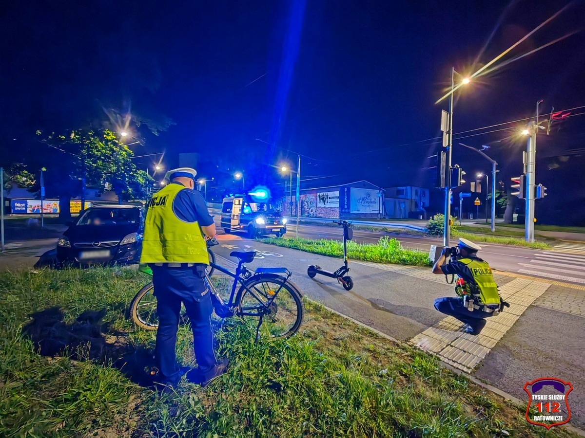 Zderzenie roweru z hulajnogą tychy